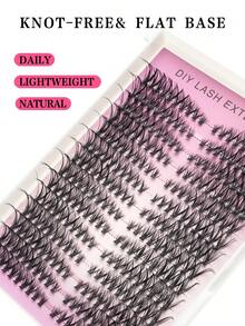 New 280pcs Individual Lashes Cluster D Curl,DIY Eyelash Extension Kit , 8-16mm Mix Lash Clusters With Lash Bond And Seal And Lash Applicator Tool For Self Application At Home - 黑色 - 查看 6