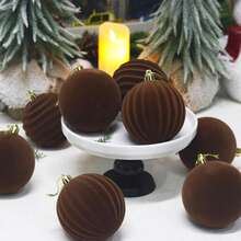 12pcs Velvet Christmas Ornaments Balls – Red Flocked Xmas Tree Hanging Ornaments With Golden Ribbons, Plastic Shatterproof Holiday Balls For Christmas Tree Decorations, Home Decor & Party Supplies, Elegant Christmas Ornament Sets For Seasonal Decor, Festive Hanging Baubles For Holiday Celebration Displays Christmas Decorations Room Decor Winter Christmas Decorations Home Christmas Gifts Christmas Decor