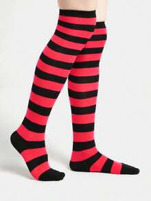 1 Stück 60D Weihnachts-Kniestrümpfe - festlich und doch alltäglich über dem Knie Strümpfe, kuschelig dehnbar in Einheitsgröße