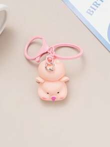 1pc Pink Pig Keychain, Key Chain, Key Ring, Unisex Keyring, Gift For Men, Christmas Decoration, Christmas Gift, Gift For Friends, Gift For Mom, Christmas Present, Teacher Gift, Men's Car Accessories, Bag Pendant Bag Charms Car Sister Gift Ideas