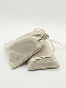 10 chiếc/gói Túi dây rút có sẵn, Túi quà tặng nhỏ bằng vải, Túi đựng đồ, Túi vải bố, Túi vải lanh, Túi đựng trang sức, Túi vải bố đựng quà, Túi quà tặng, Túi đựng đồ có dây rút, Bao bì, Quà tặng tiệc, Túi đựng kẹo - Cà phê nâu - Xem 5