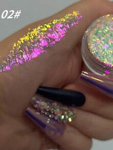 6 Colors/Set Glitter Nail Polish, Aurora Flakes Glitter, Fashionable DIY Nail Art Decor, Essential For Nail Salon Beginners, Y2K Style - 彩色 - 查看 3
