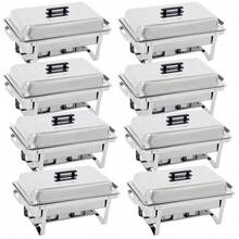 8QT Stainless Steel Chafing Dish Buffet Set Catering Chafer With Foldable Frame - 2 Pack - View 1