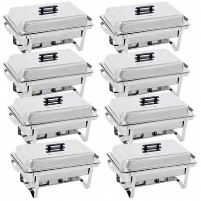 8QT Stainless Steel Chafing Dish Buffet Set Catering Chafer With Foldable Frame
