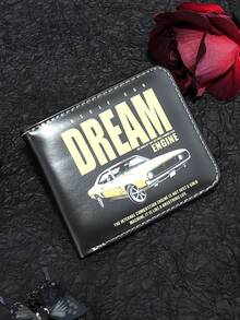 1pc New Men's Wallet Punk Style Car Wallet Unisex Compact Wallet & Card Holder Street Fashion Bifold Wallet For Men Wallet Mini Wallet Purse Wallet Small Wallet Men Wallet Leather Card Wallet Coin Wallet - Black - View 12