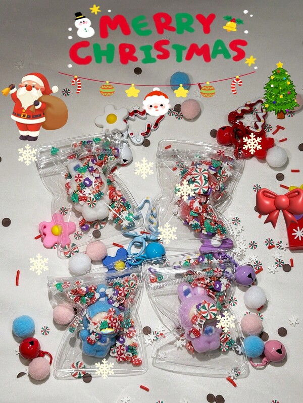 1 pieza/KEYCEO Pequeño conejo blanco de la serie de tela PVC, decoraciones, regalos de fiesta de carnaval, colgante de escritorio juvenil, colgante navideño, colgador de bolso, llavero lindo, regalos adecuados para niños y estudiantes, premios al por mayor para maestros, caja de regalo de decoración de cumpleaños, edición limitada de Navidad