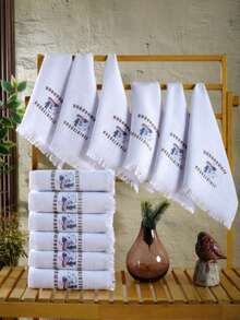 12-Piece Premium Cotton Towel Set (40x70 Cm) | Wedding, Circumcision, School, Convoy & Car Towels | Embroidered & Decorative | Elegant And Functional | Made In Turkey