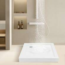 36x36" Anti-Slip Shower Pan With Center Drain - Modern White Design For Easy Installation And Enhanced Safety - White - View 11