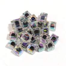 10pcs/Pack Acrylic Black Plated Colorful Beads, UV Plated Candy Heart Shaped Multicolor Star Beads, DIY Phone Chain Necklace Bracelet Pendant Beading Accessories Wholesale