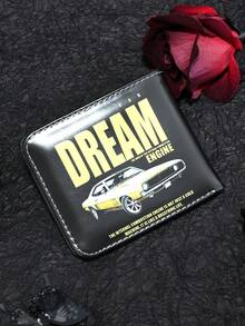 1pc New Men's Wallet Punk Style Car Wallet Unisex Compact Wallet & Card Holder Street Fashion Bifold Wallet For Men Wallet Mini Wallet Purse Wallet Small Wallet Men Wallet Leather Card Wallet Coin Wallet - Black - View 3