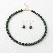 Set Of Necklace, Beaded Jewelry And Watch/Women's Fashion Jewelry/Women's Necklace/Women's Beaded Necklace Handmade Sandalwood Bead Necklace Earrings Friendship Energy Jewelry For Daily Wear Jewelry Gift