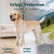 Dog Shoes For Hot Summer Pavement Dog Shoes For Small Dogs Waterproof Dog Boots Paw Protectors NonSlip Dog Rain Booties Easy Clean Sandals For Beach Khaki Size 3 - Màu Khaki - Xem 2