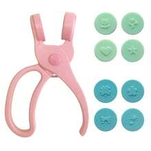 DIY Craft Embossing Tool | Blue Plastic Manual Puncher | Interchangeable Multicolor Pads For Scrapbooking And Card Making | Non-Electric,Easy To Use | Perfect For Creative Projects,Card Making Supplies | Heart Embossing Design | Non-Electric Tool,Craft Kit - Blue - View 3