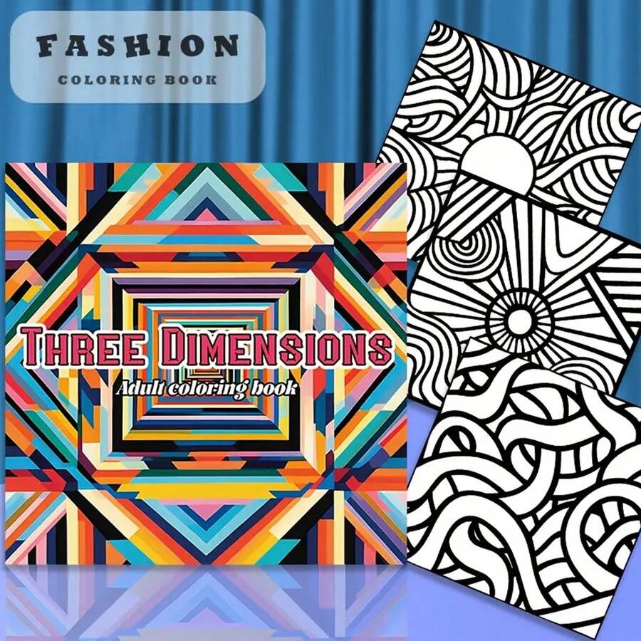 [Creative Coloring Book] Innovative 3D Adult Coloring Book, 1pc, 22 Pages, Thick Paper, Creative Relaxing Art Activity, Ideal For Holiday Birthday Party Gift, Drawing & Painting - 彩色 - 查看 1