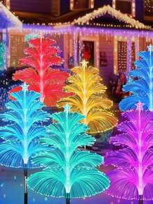 3pcs Christmas Solar Garden Light 1/2 Packs With Multi-Colored Change, Auto ON/Off Garden Solar Light, Solar Light For Garden, Porch, Christmas And Festival Decoration - Multicolor - View 2