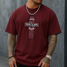 Camiseta camisa Ele Nos Amou casual de manga curta T-shirt de verão com decote redondo