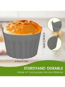 2/4 paquetes de moldes para hornear, tazas para pasteles, aptos para microondas, freidora de aire, horno, bandeja de hornear de silicona para muffins, pudín, huevos y magdalenas, moldes de silicona para muffins para freidora de aire (color aleatorio)