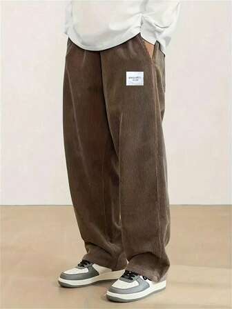 Pantalones anchos de pana de pierna recta informales para niño preadolescente, para primavera/otoño