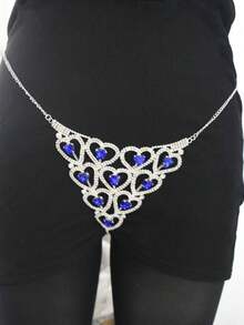 European And American Blue Crystal Bikini Set Party Necklace Body Chain Sexy Summer Beach Underwear Chain Wholesale