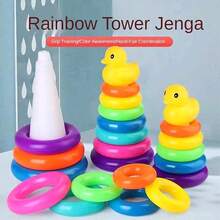 3 Size Options, Yellow Duckling Rainbow Stacking Toy, Early Education Cognitive Toy, Baby Toy, Christmas, School, Student, Stationery, Learning Supplies (Random Color), Baby Toy, Toy, Toddler Toy, Toy, Baby Toy, Baby Toy - Multicolor - View 4