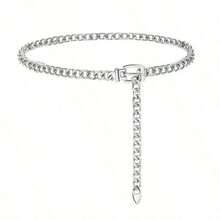 1pc Gold Metal Chain Belt, Fashion Women Waist Chain Jewelry Accessory For Parties - Bạc - Xem 1