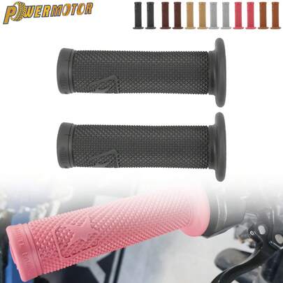  PowerMotor 摩托车握把复古硅橡胶适用于 7/8/9 英寸摩托车把手盖摩托车助力车改装零件