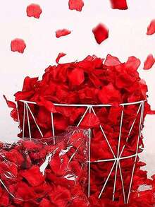 2000片人造丝红色玫瑰花瓣——非常适合撒在婚礼场地，营造浪漫氛围。也适用于求婚、婚礼通道装饰、礼盒填充。是烛光浪漫房间、派对装饰的理想之选。适合作为情侣礼物，也适用于节日和所有浪漫场合。