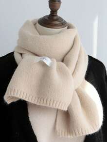 Solid Color Knitted Wool Scarf In Autumn And Winter - Cashmere Anti-Censored Scarf-Suitable For Students Outdoor Cycling - Warm - Cold And Anti-Freeze Scarf - Multicolor - View 13