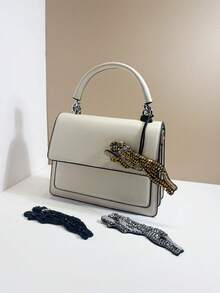 1 pieza Mochila, bolso de hombro, bolso diagonal, bolso de mano, bolso de axila, bolsa de maquillaje u otra bolsa de almacenamiento, colgante de coche, llavero, colgante de cintura, colgante de equipaje, colgante de identificación, hecho a mano con cuentas en negro, plateado y dorado con diseño de leopardo, versátil, divertido e interesante, adecuado para parejas, novias, estudiantes, hombres y mujeres para el trabajo, el transporte diario, citas, vacaciones, viajes, regalos pequeños, cumpleaños, etc.