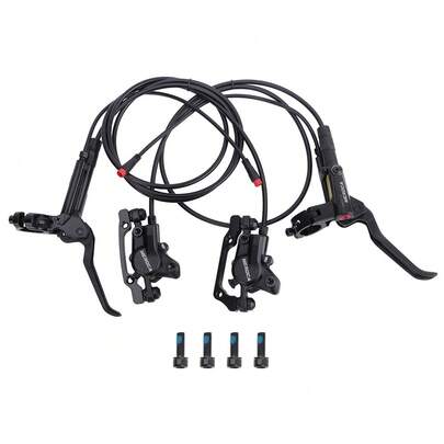 Hydraulic Brake Set Kits, Electric Bicycle Double-Piston Disc Brake, Power Cut Off Electric Bike Brake, Aluminum Alloy Power Off Oil Disc Brake 1 Pair Oil Brake (Front, Rear)