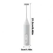 2-en-1 Mousseur à lait électrique portatif mini, batterie rechargeable USB 18650 en acier inoxydable, 3 réglages de vitesse, 11000 tr/min, fabricant de mousse de lait à cappuccino portable, accessoires de cuisine fouet à œufs, fouetteur de blanc d'œuf