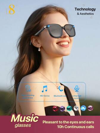 D8 Hand-Applied Diamonds Smart Wireless Glasses,(Music&Call) For Smart Devices ,For Men&Women,Connect Mobile Phones & Tablets,When You Cycling,Play Gaming,Enjoy Music Or Call, Holiday Gift Valentine's Day Gift Christmas Gifts,Must-Haves For Autumn And Winter Holiday Camping D8 Smart Wireless Glasses With Hand-Applied Diamonds