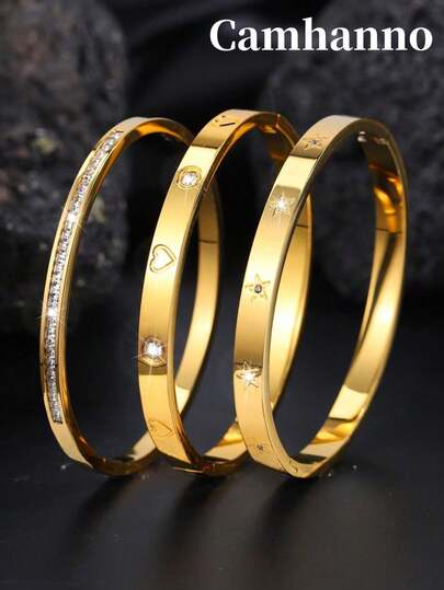 3 件套时尚复古精致不锈钢单排钻石手链套装（男士/女士礼物）是送给朋友的完美节日礼物