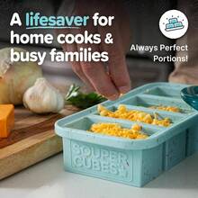 1 Cup Silicone Freezer Tray With Lids, Storing Broth, Leftovers, Rice, Sauce And More, Silicone Soup Freezer Molds Meal Prepping - Blueberry - 2 - Pack - Sprinkels 版 + 2 件裝 - 查看 8