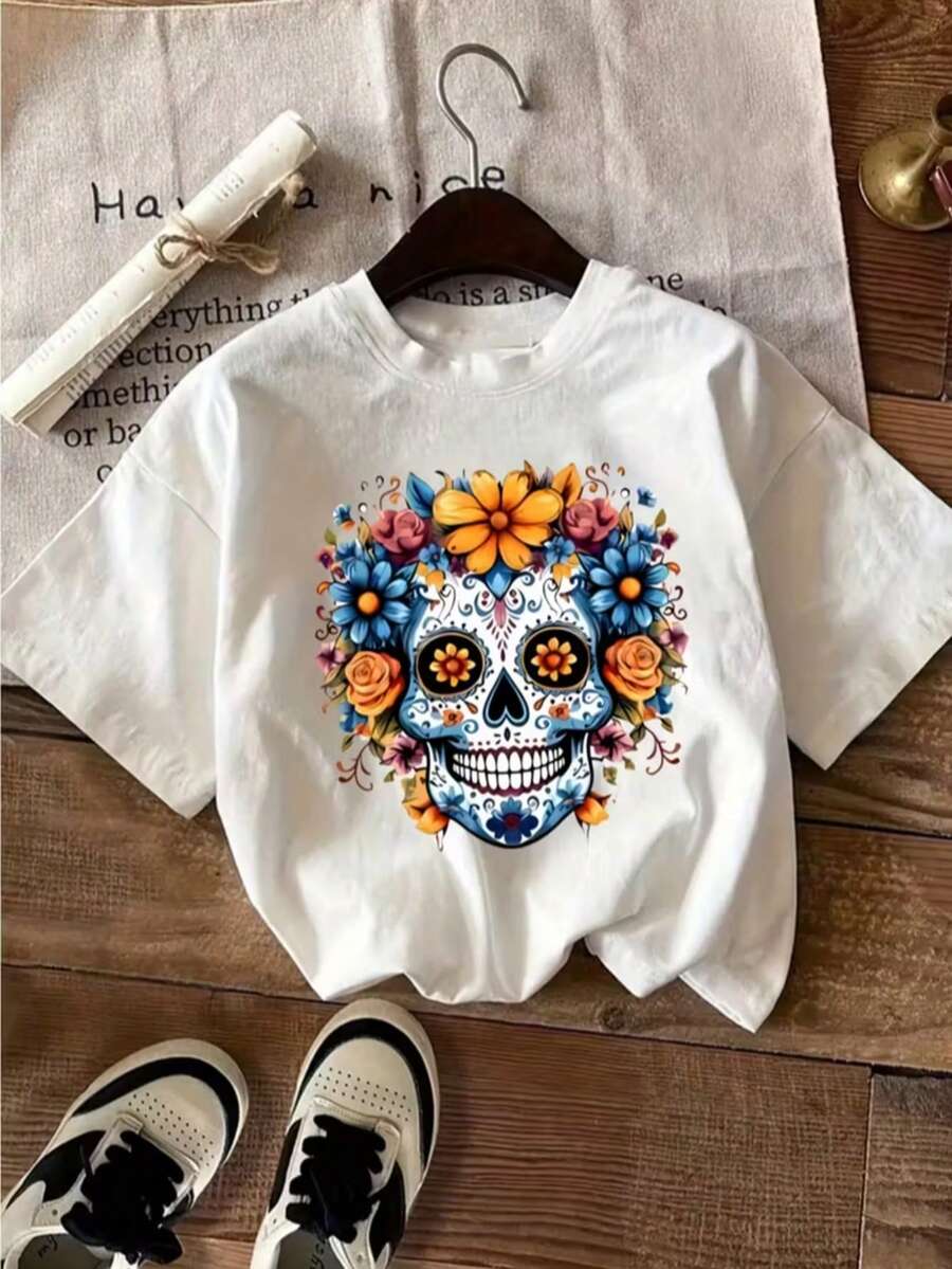 Women T-Shirts - White Blue - View 1