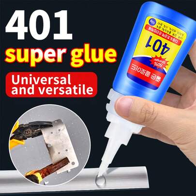 1/2/3pcs 401 Adhesive Super Glue, Universal Glue, Fast Drying, Suitable For Plastic, Metal, Iron, Ceramic, Stainless Steel, Glass, Acrylic, Wood, Shoes, Stone And Various Materials, Multi-Purpose Strong Welding Glue, Household Backup Glue