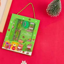 6pcs/Set Christmas Themed Pencil Stationery Gift Box, Classroom Prizes, Valuable School Supplies Set, Student Activity Holiday Gifts
