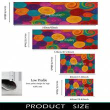 1pc Colorful Thick Yarn Swirl Pattern Printed Rug, Faux Wool Mat - Highly Absorbent, Easy To Clean, Suitable For Home Decor, Farmhouse, Entryway, Indoor, Room, Kitchen, Dining Room, Small Office/Home Office, Sink, Laundry Room, Doormat, Kitchen Mat, Non-Slip Mat - Multicolor - View 9