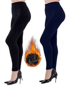 女士保暖内衬打底裤，高腰收腹，保暖显瘦，秋冬季必备！ - 彩色 - 查看 14