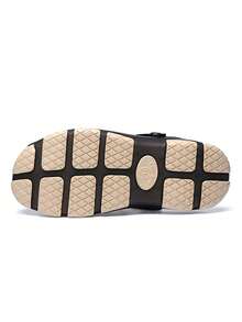 Men's Slippers Summer Hollow Sandals Men's Casual Sandals Outdoor Mesh Sandals Men's Non-Slip Thick-Soled Beach Flip-Flops Slippers Foam Running Shoes - Black - View 3