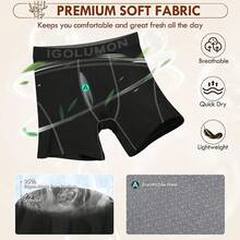 Boxer Hombre 7 Piezas Calzones de Hombre con Pouch de Soporte Total 3D Bambú Rayón Ropa Interior Hombre Transpirable Suave - 7 Negro - Ver 7