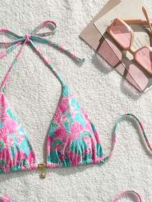 2025 Floral Print Bikini Set For Women - Multicolor - View 3
