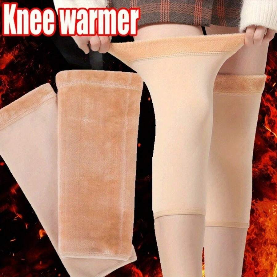 Adult Thick Elastic Fleece Winter Warm Knee Pads Tights, Seamless Fit, Elastic Warm Performance - Multicolor - View 1