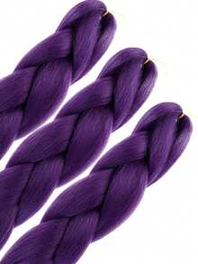 1 Pack 100g/Pack 24 Inch Heat Resistant Jumbo Synthetic Braiding Hair Extensions, Suitable For Twist Braids And Crochet Braids - Multicolor - View 4