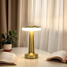 1pc Rechargeable Wireless Desk Lamp With 3 Color Smooth Dimming, Portable LED Lamp With Modern Metal Design, Touch Control, Suitable For Dining Room, Bedroom, Outdoor, Patio, Bedroom, Reading, Living Room - Multicolor - View 13