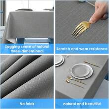 AKASENKO Manteles,Mantel Cuadrado de Jacquard, Resistente al Agua, sin Arrugas, a Prueba de derrames,para bufetes, Eventos, Fiestas, cenas, Cuadrados o Redondos. (Cuadrado-Gris, 140 * 140cm) - Cuadrado-Gris - Ver 12