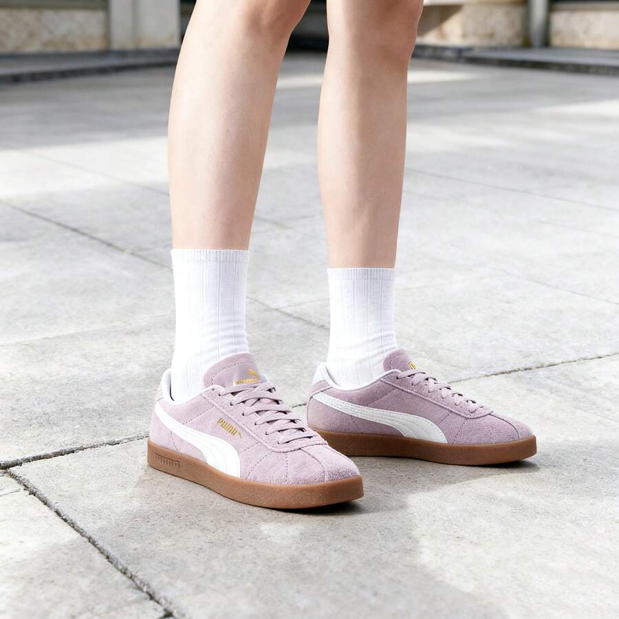 Puma 男女通用 Club II 低帮运动鞋，休闲复古绒面革运动鞋，397444-12