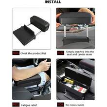 Car Console Armrest Box Arm Rest Height Adjustable Comfort Elbow Pad Universal Beige - Beige - View 4