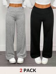 Pantalon de jogging droit de couleur unie pour préadolescentes