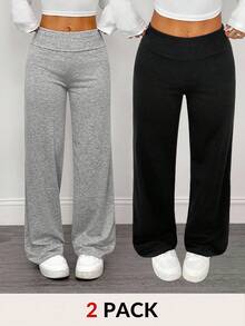 Tween Girls' Casual Solid Color Straight Leg Sweatpants